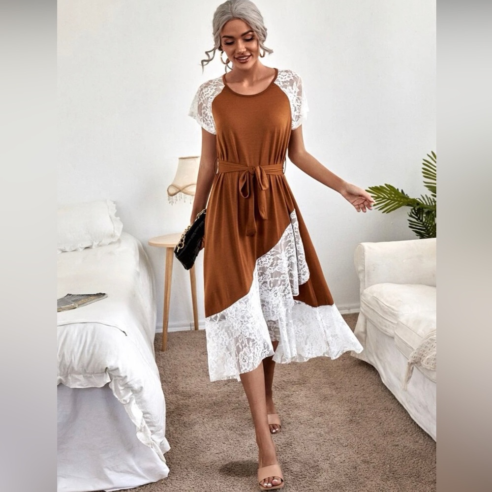 SHEIN Lace asymmetrical dress